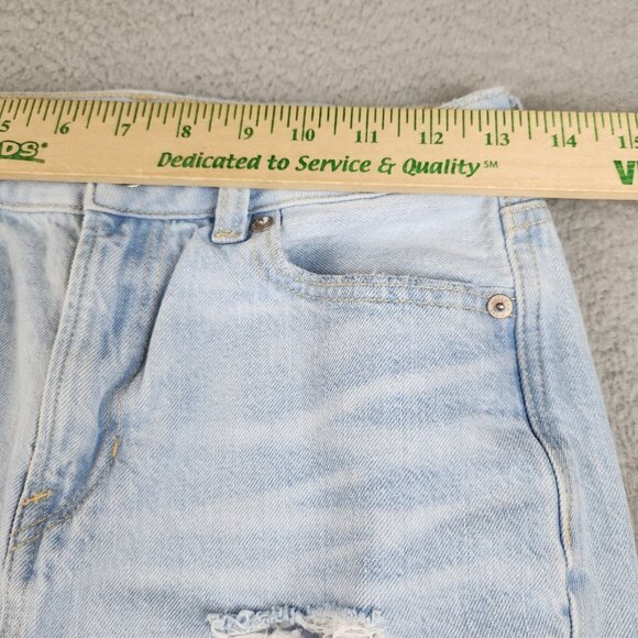 American Eagle Jeans Womens 4 Blue Curvy Mom Jean Distressed Stretch High Waist - Picture 3 of 13